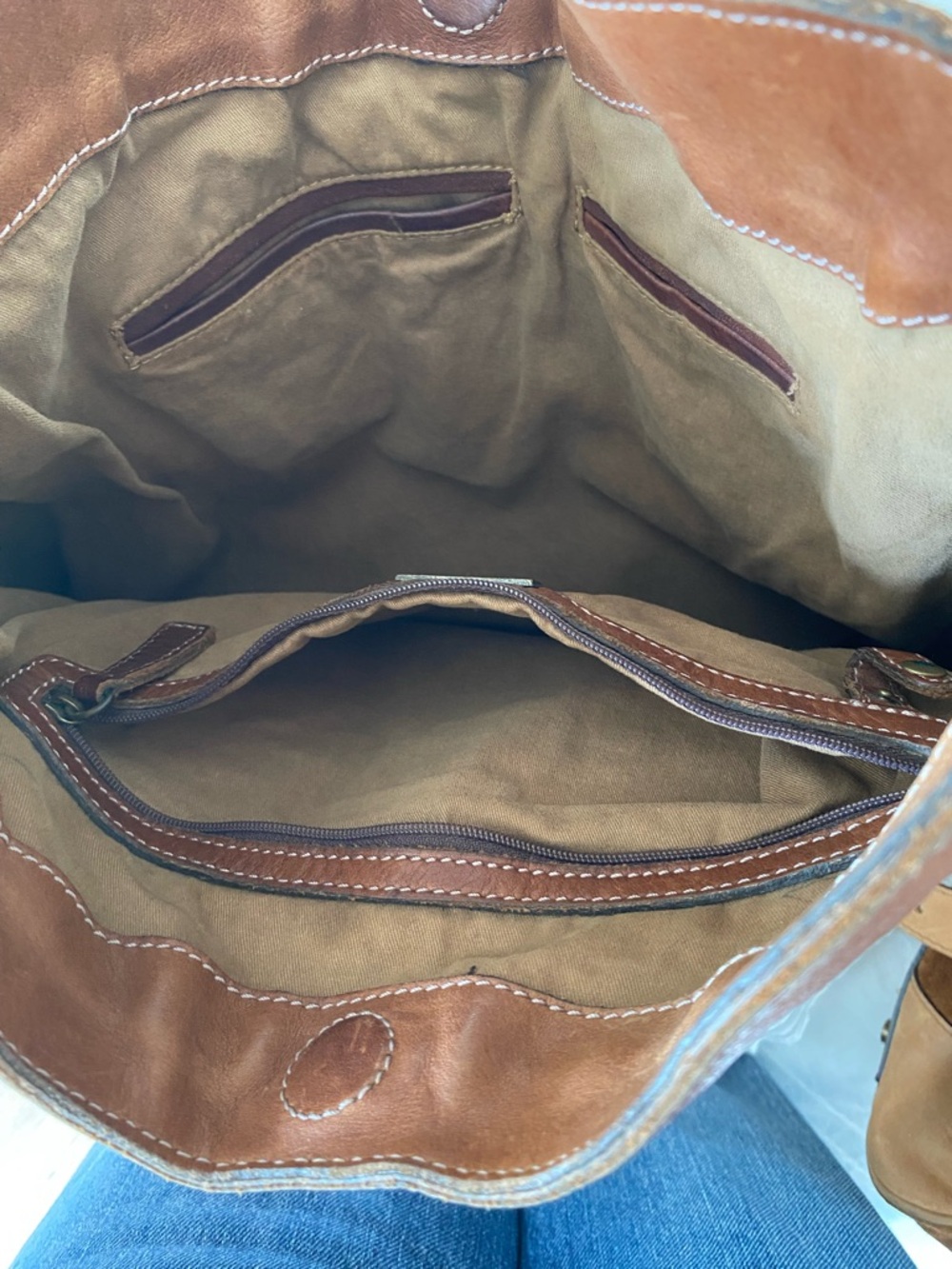Banana Republic Brown Leather Hobo with Buckle Pocket Details - Picture 6 of 8